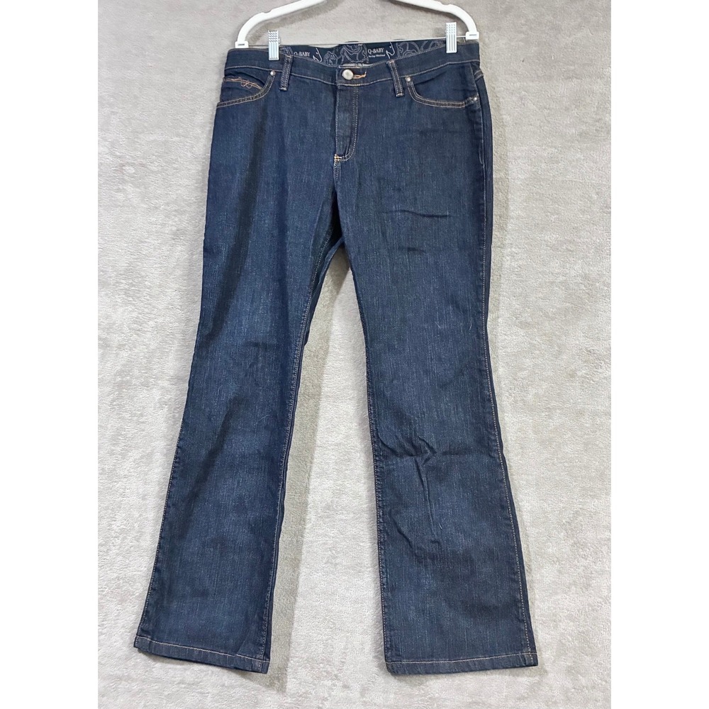 Wrangler Q-Baby Jeans Women 36x32 Dark Wash Bootcut Denim Western Rodeo Cowgirl